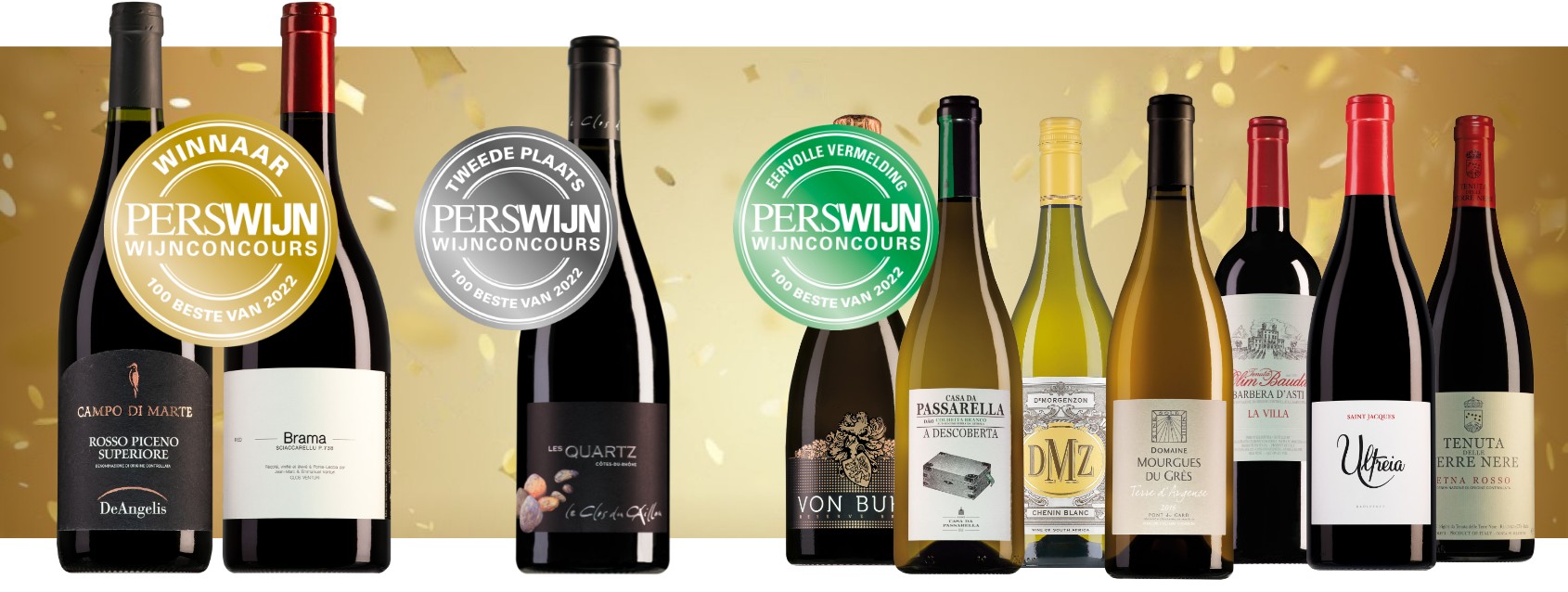 Tien van onze wijnen in Perswijns top 100 van 2022!